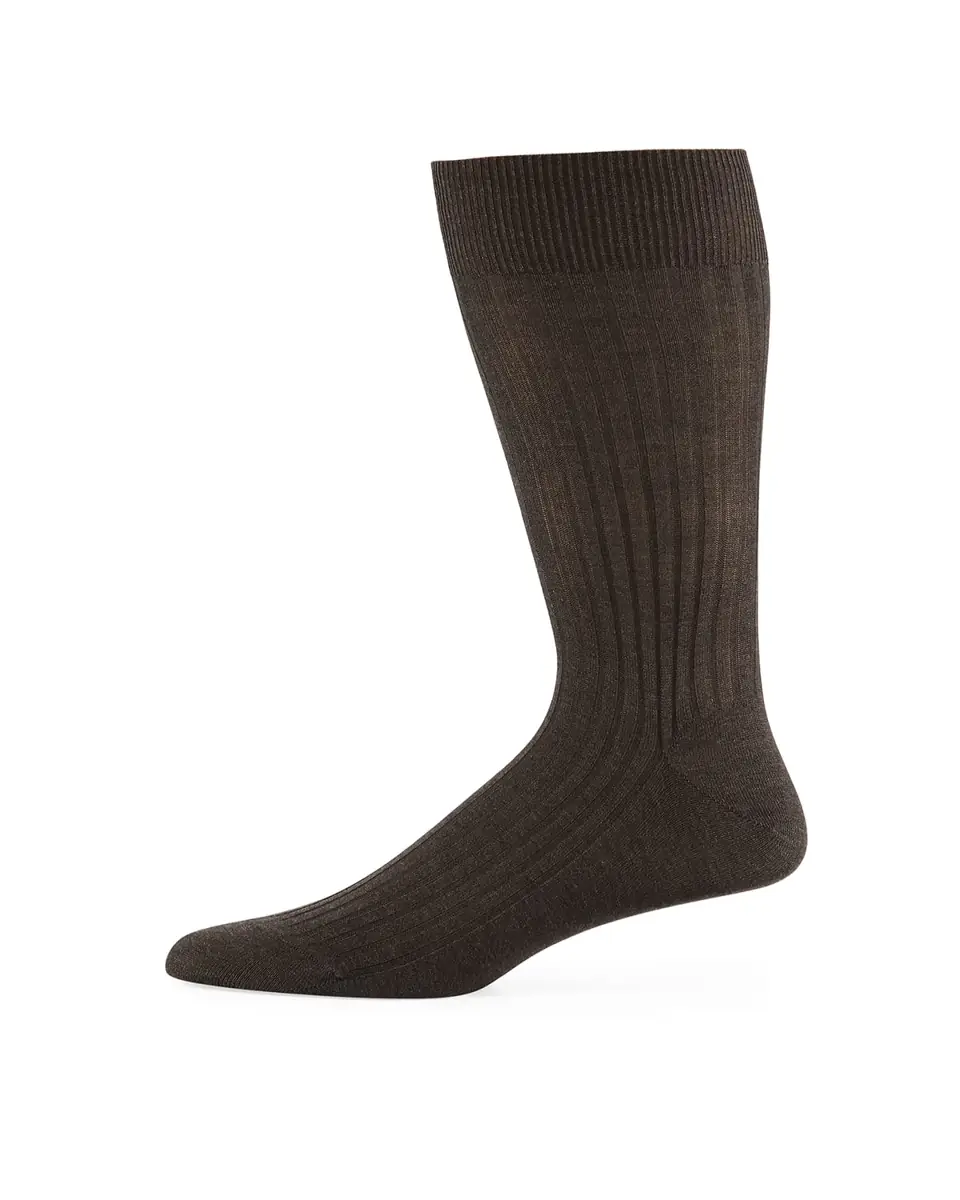 Pantherella Men's Danvers Ribbed Cotton Mid-Calf Socks | Thumbnail 3