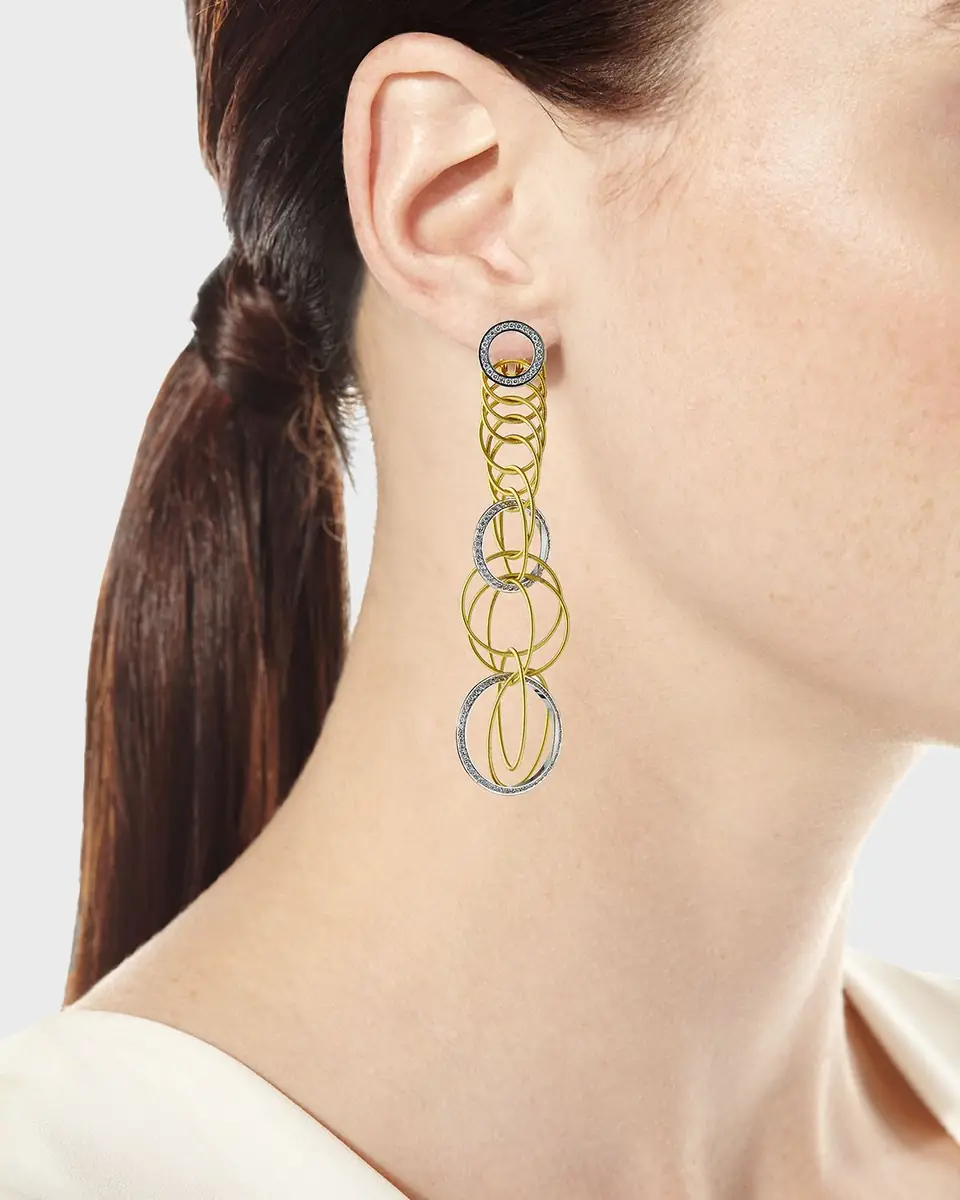 Buccellati Hawaii Waikiki 18K Gold Diamond Drop Earrings | Thumbnail 2 Buccellati Hawaii Waikiki 18K Gold Diamond Drop Earrings | Thumbnail 2
