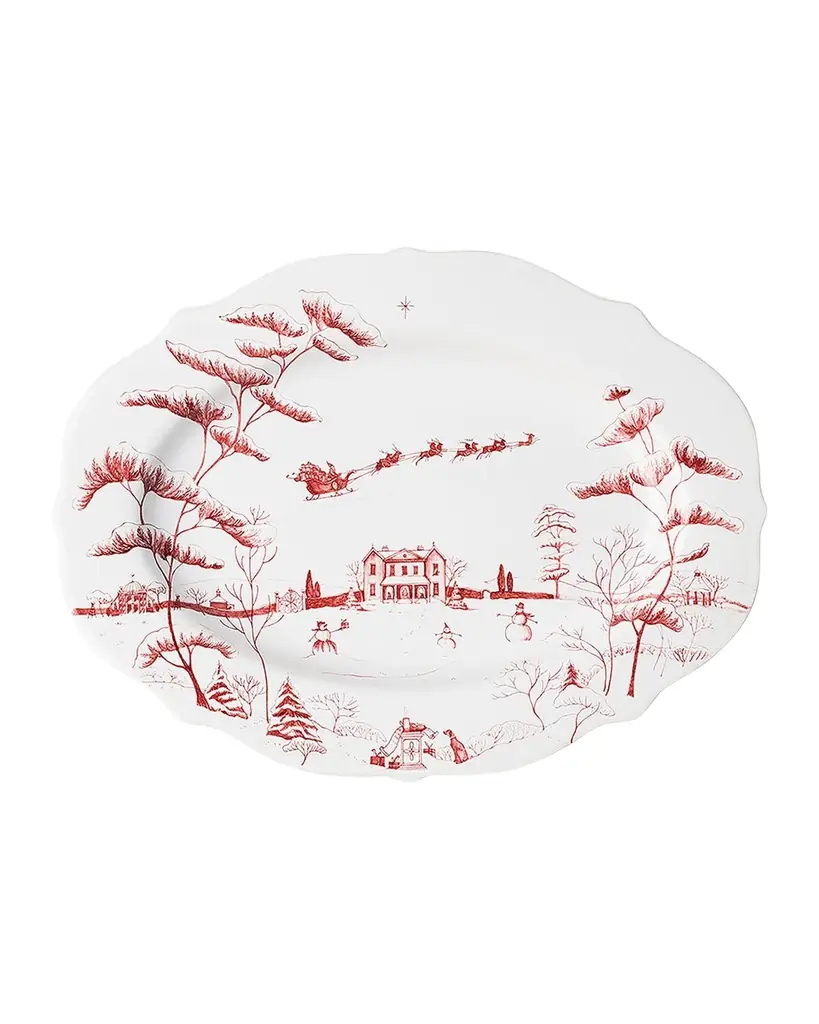 Juliska Country Estate Winter Frolic Ruby Christmas Eve Serving Platter