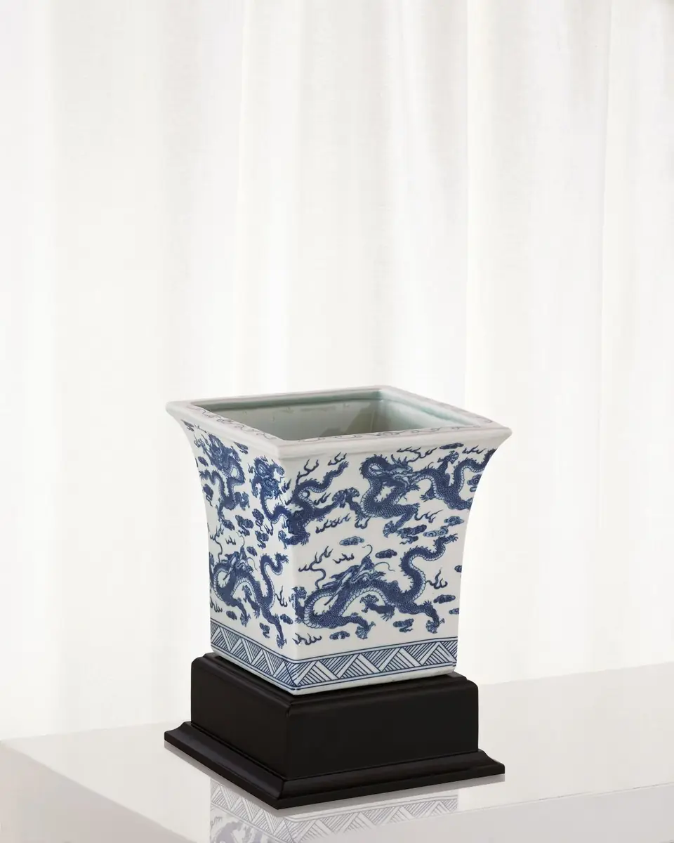 Port 68 Dragon Blue Square Planter with Stand | Thumbnail 2