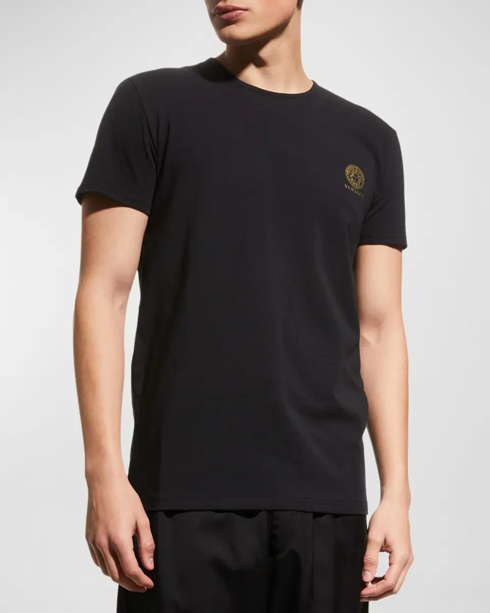 Versace Men's Medusa Logo Crewneck T-Shirt | Thumbnail 4