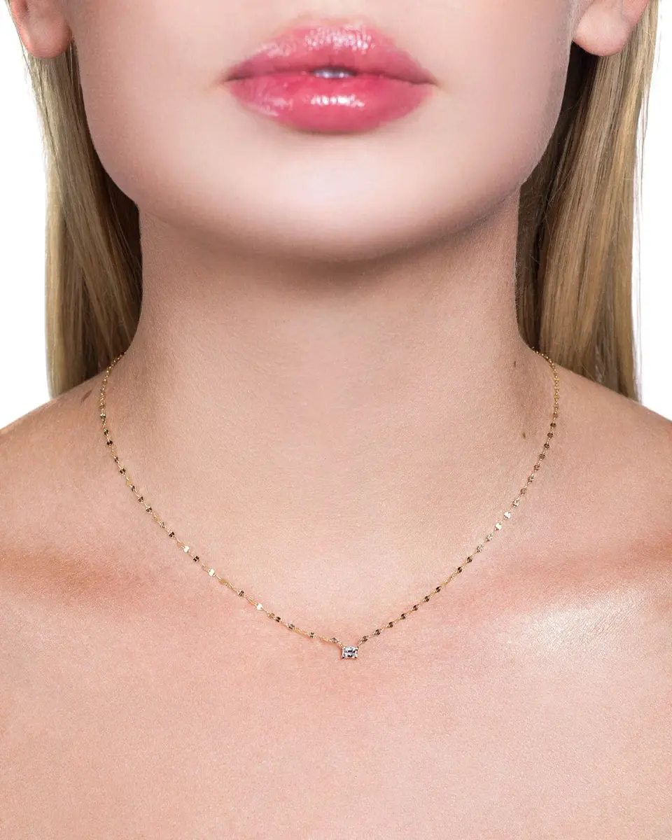 LANA 14K Gold Emerald-Cut Diamond Pendant Necklace | Image 1 LANA 14K Gold Emerald-Cut Diamond Pendant Necklace | Image 1