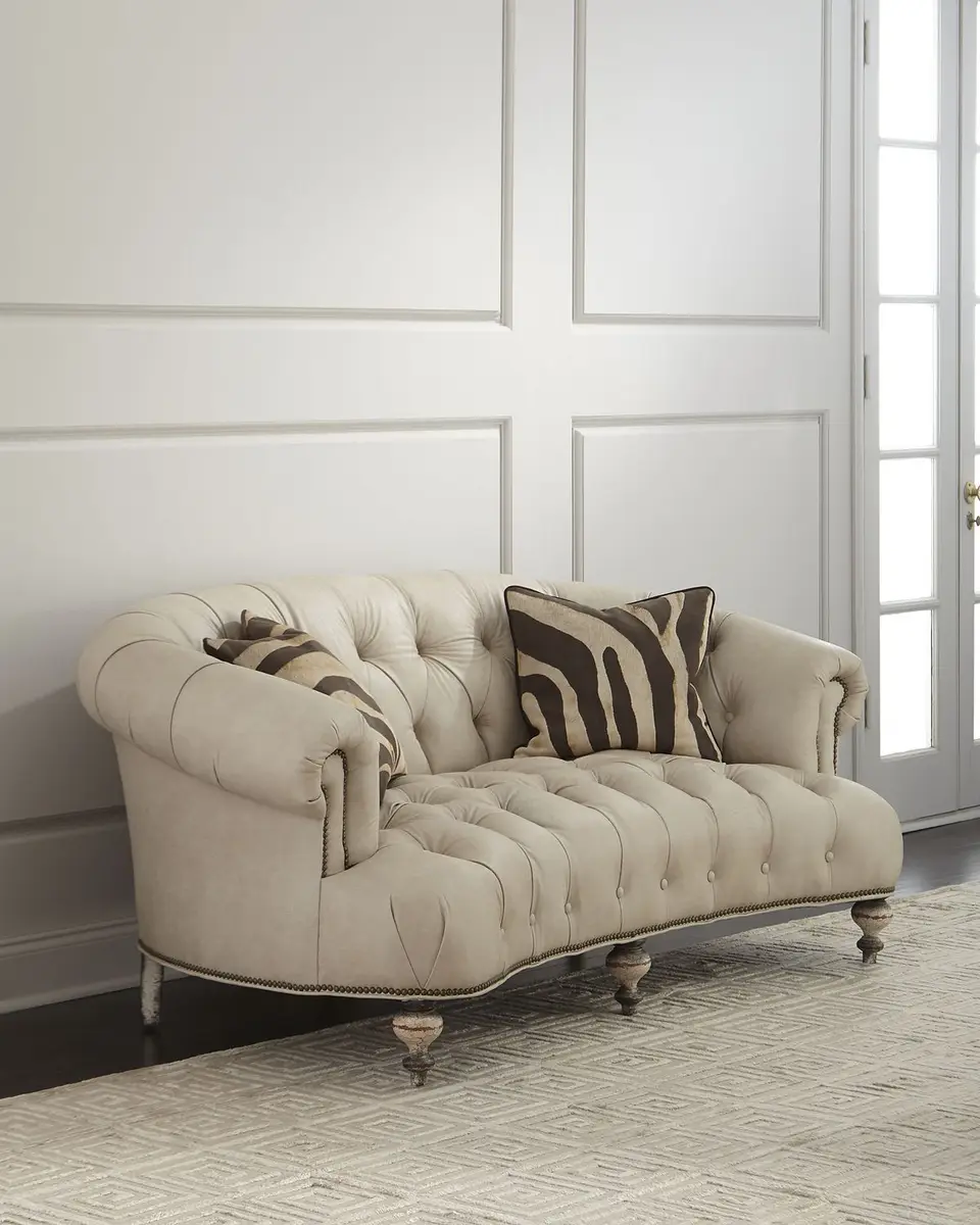 Old Hickory Tannery Xantha Tufted Leather Sofa 71"