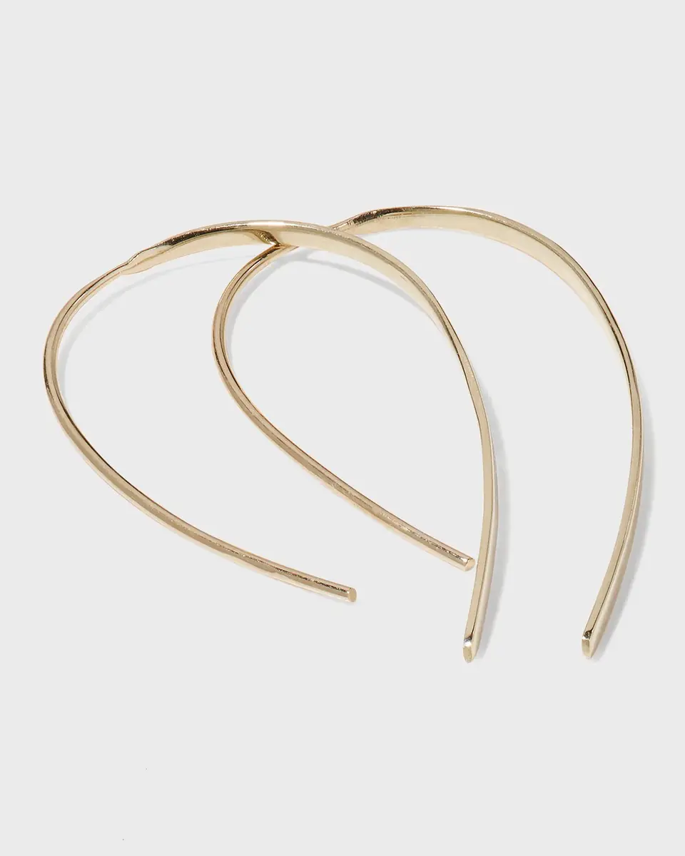 LANA 14K Gold Mini Flat Hooked on Hoop Earrings | Thumbnail 3