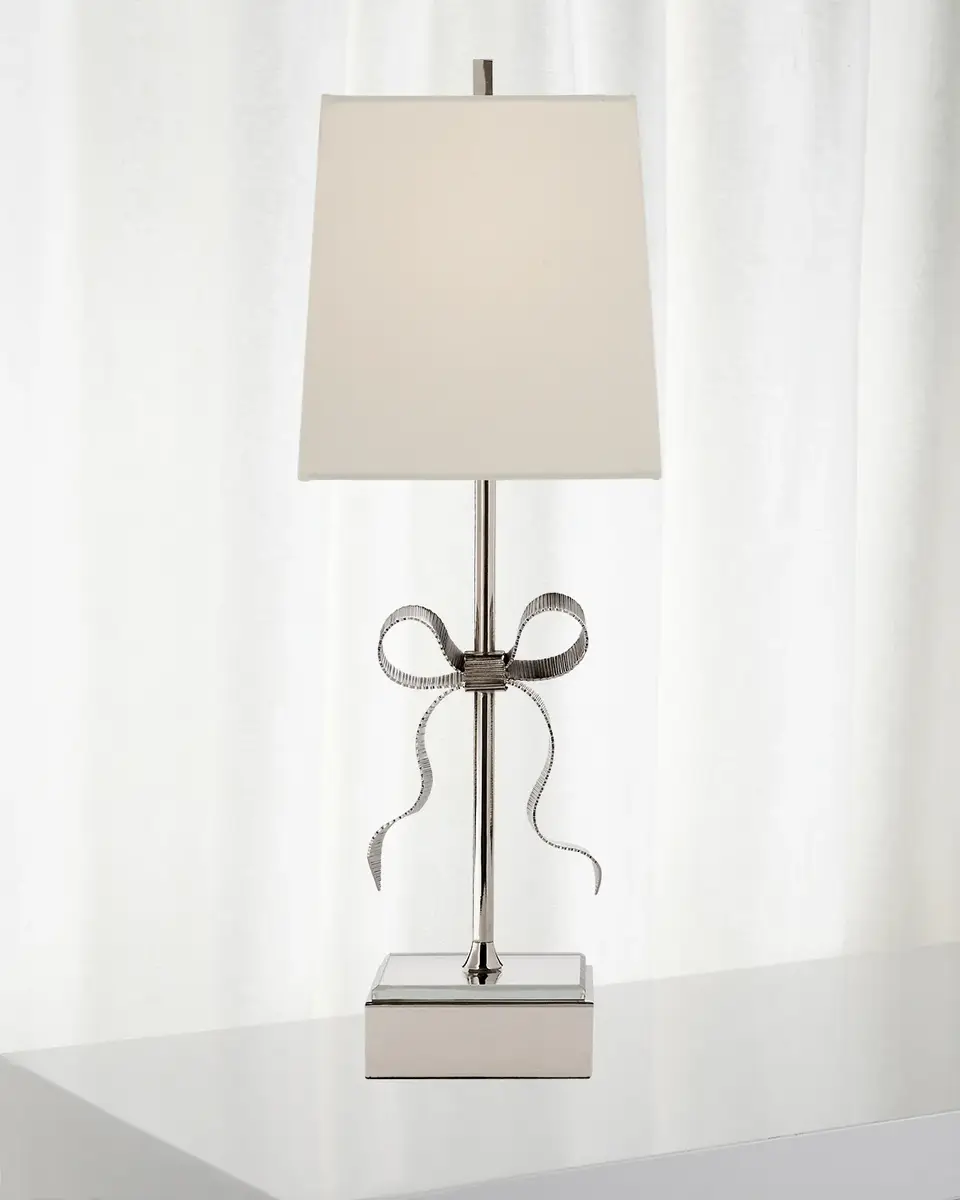Visual Comfort Signature Ellery Grosgrain Bow Table Lamp | Image 1 Visual Comfort Signature Ellery Grosgrain Bow Table Lamp | Image 1