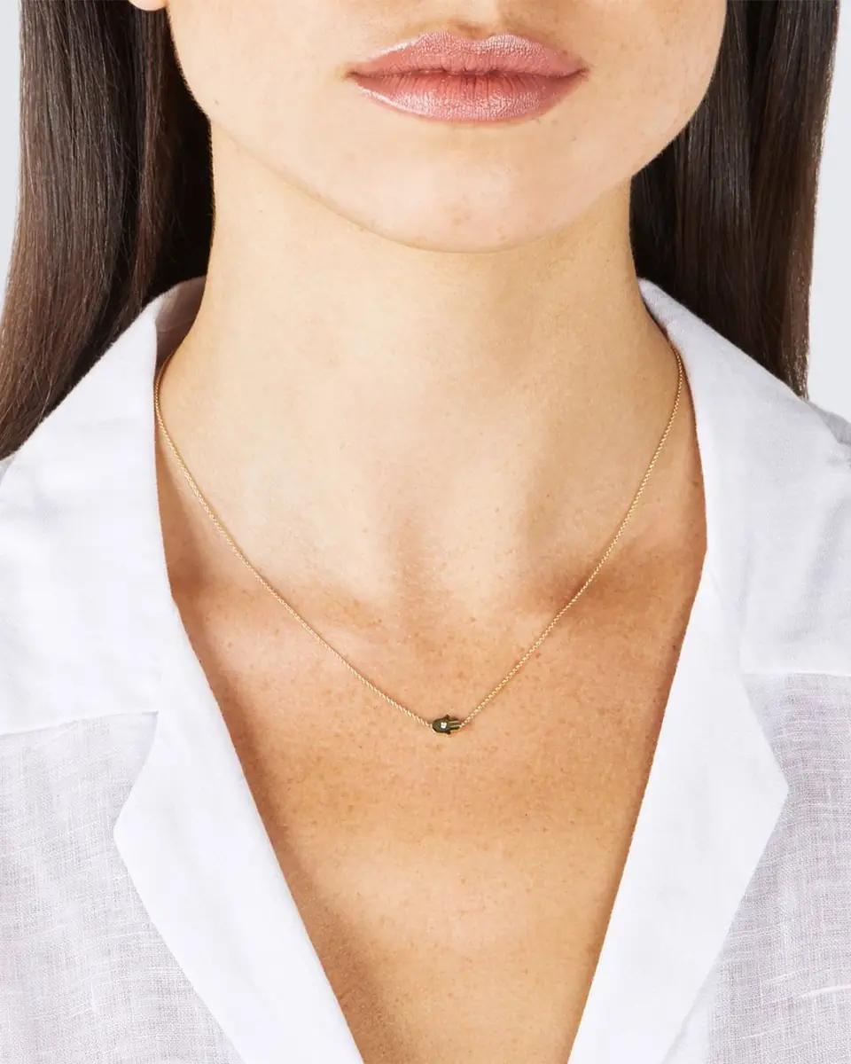 Jennifer Meyer 18k Mini Hamsa Necklace with Diamond Accent | Thumbnail 2 Jennifer Meyer 18k Mini Hamsa Necklace with Diamond Accent | Thumbnail 2