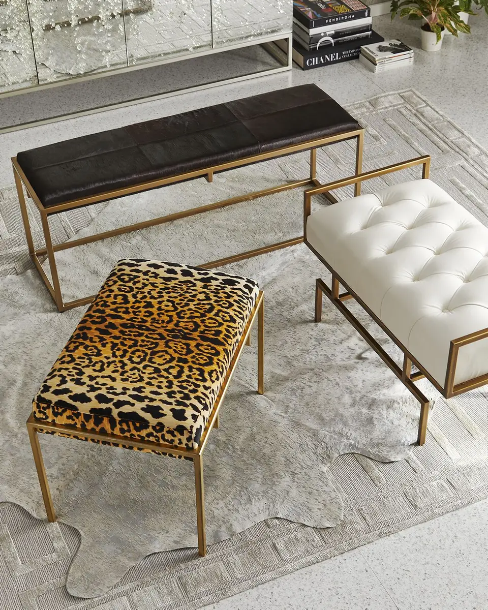 Jamie Young Shelby Espresso Hair Hide Bench | Thumbnail 3