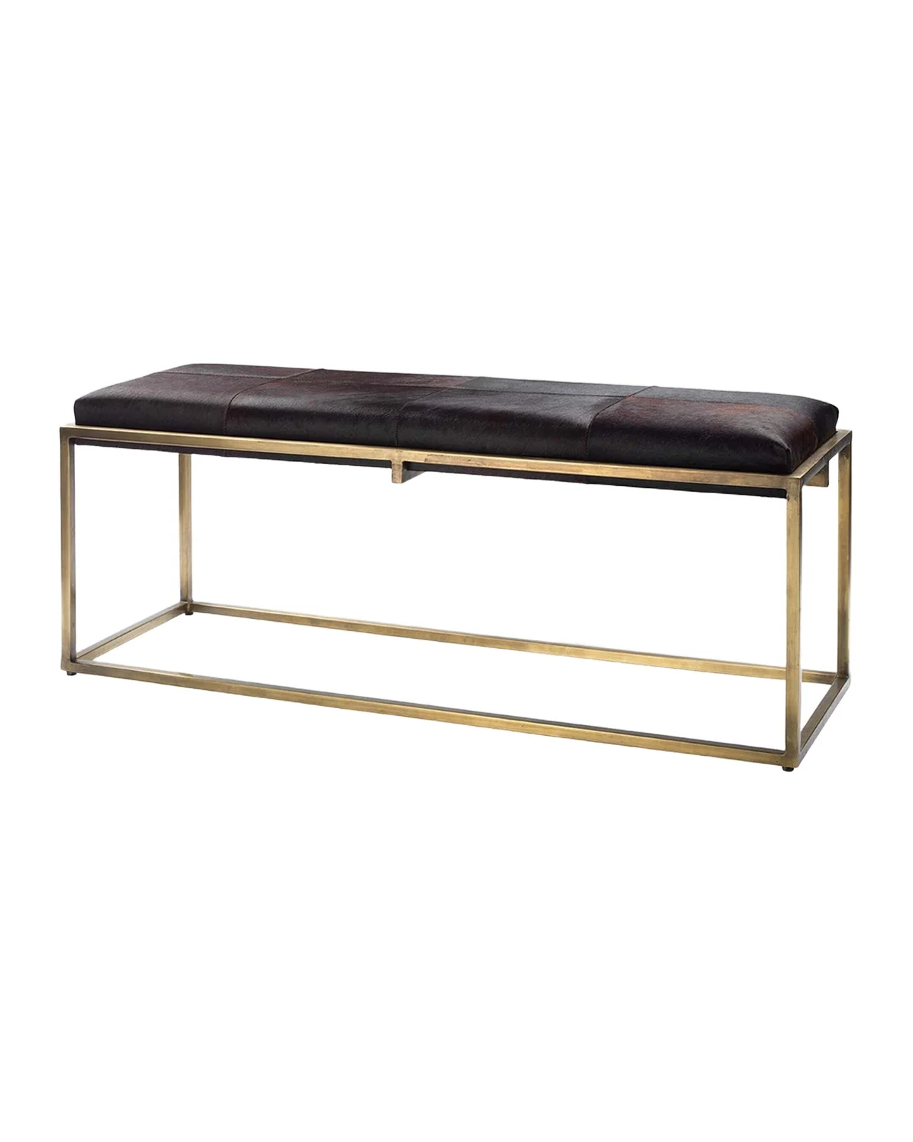 Jamie Young Shelby Espresso Hair Hide Bench