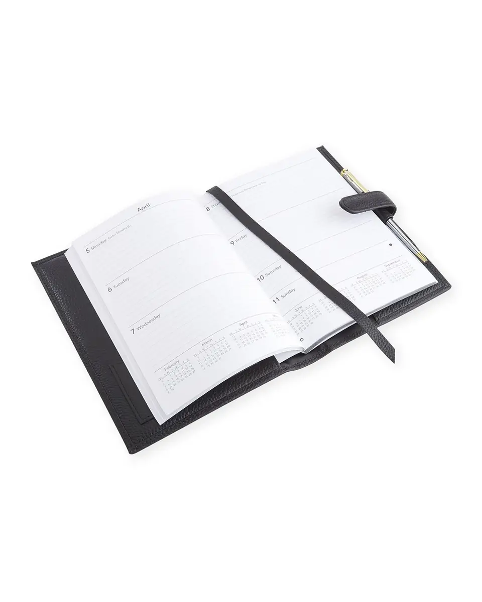 Royce New York Monogrammed Executive Weekly Leather Calendar Planner, Personalized | Thumbnail 2