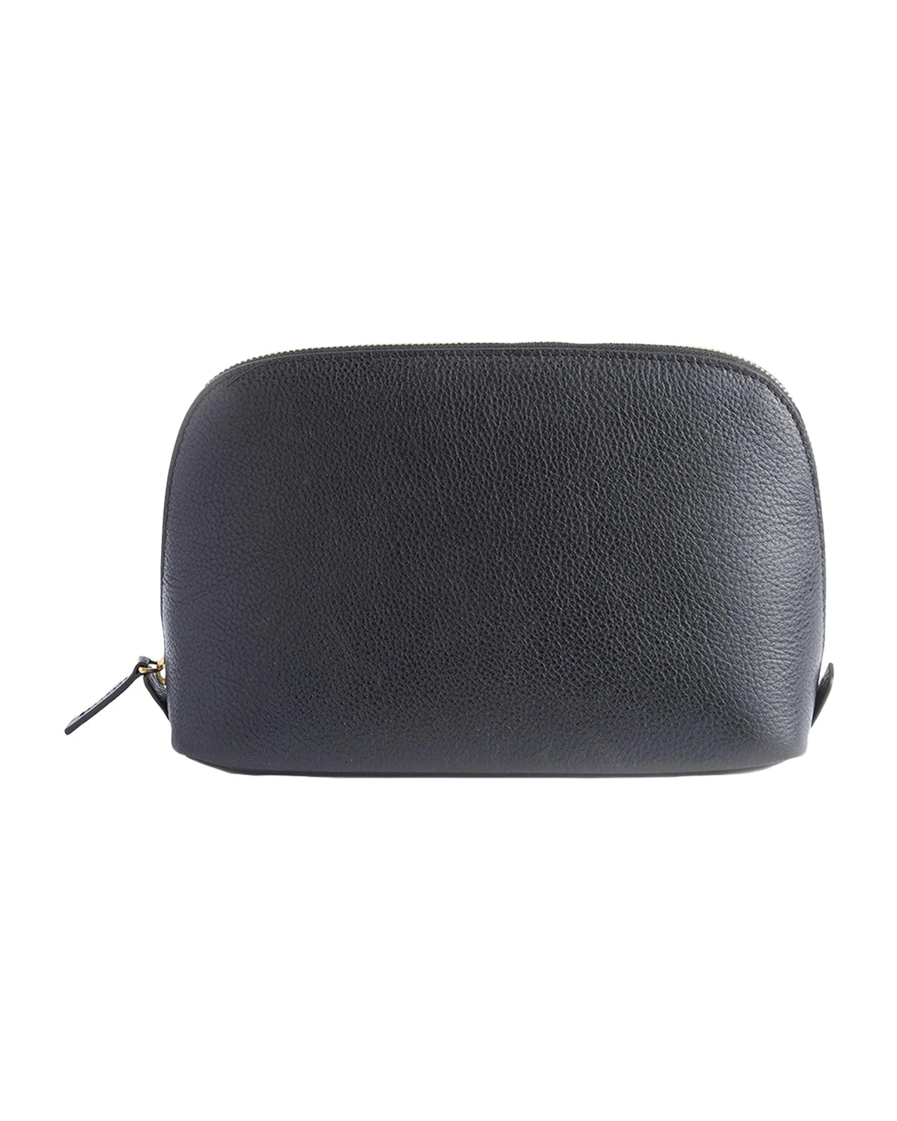 Monogrammed Large Leather Cosmetic Bag