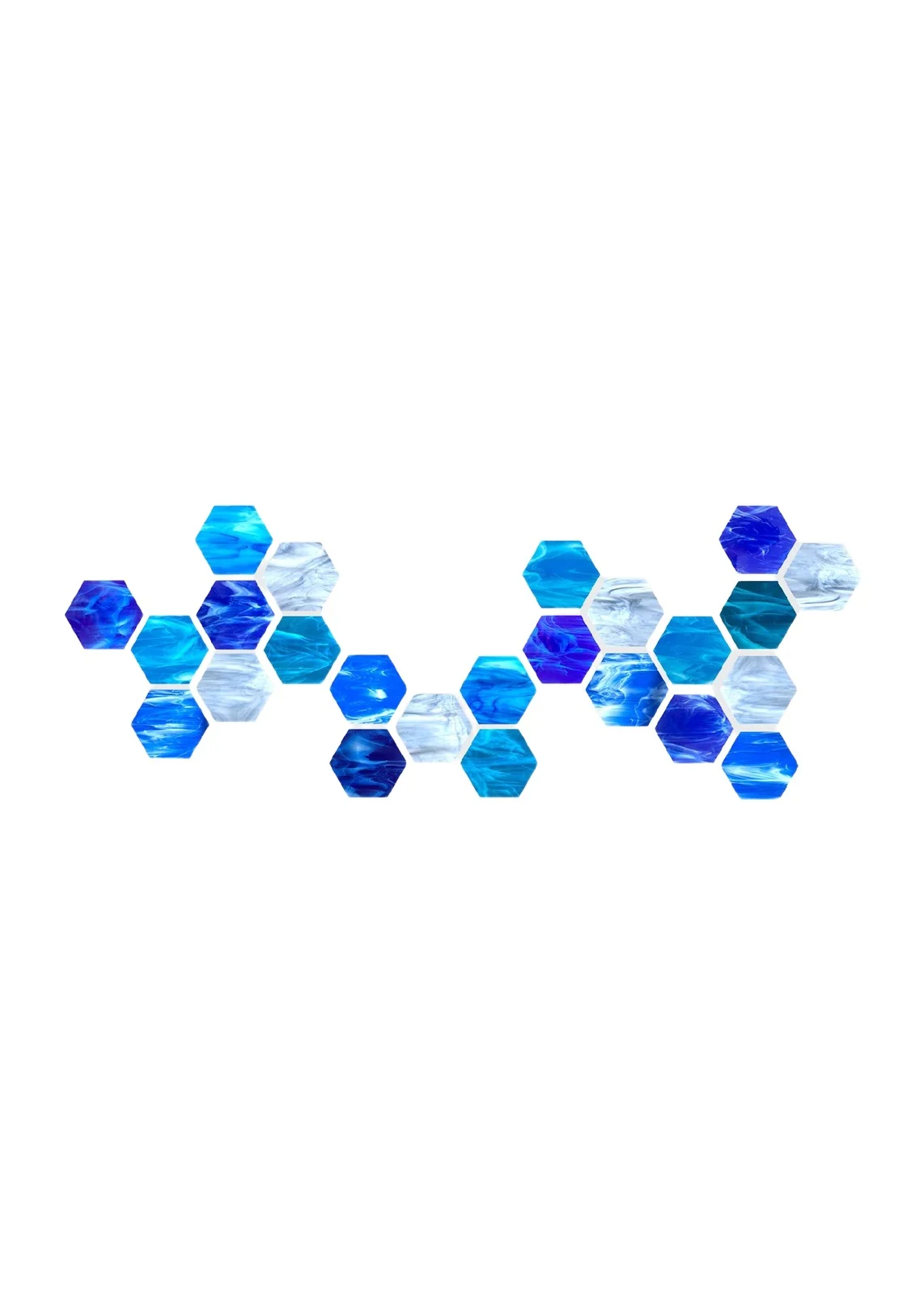 Karo Studios Water Hexagonal Glass Wall Sculpture
