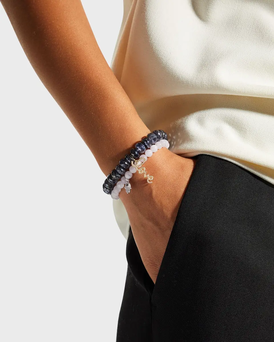 Sydney Evan Medium Love Script on 10mm Iolite Bracelet | Thumbnail 8 Sydney Evan Medium Love Script on 10mm Iolite Bracelet | Thumbnail 8