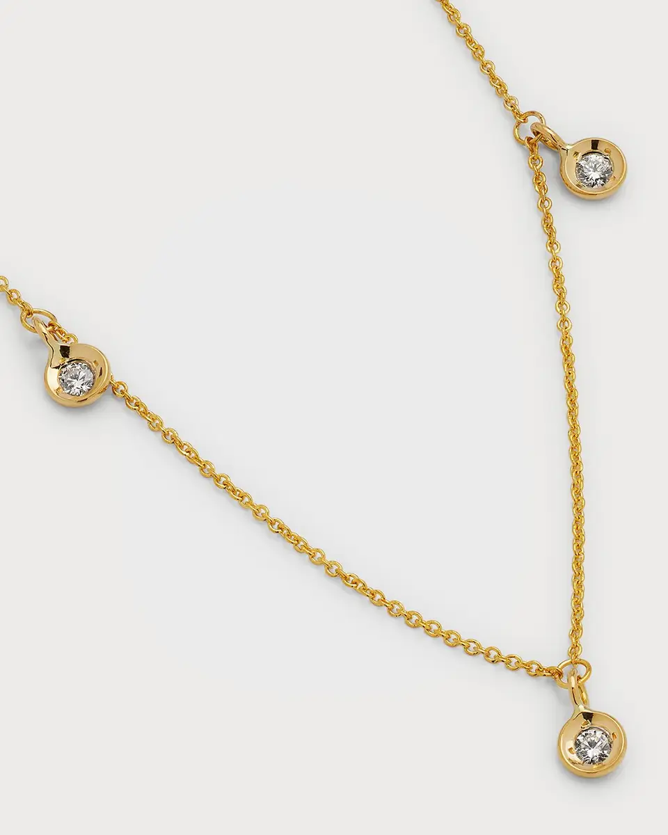 Roberto Coin 18k 3-Diamond Dangle Necklace | Thumbnail 2