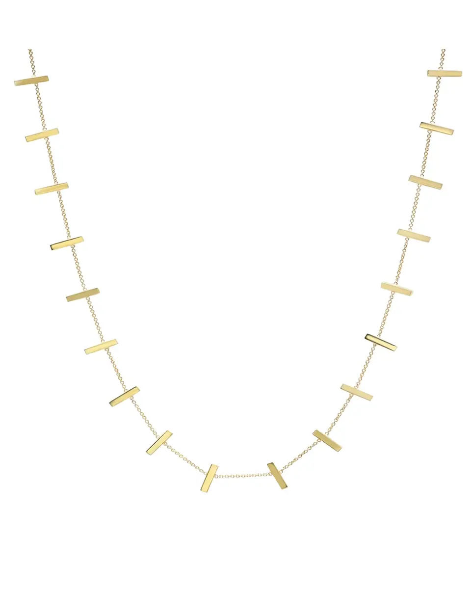 Jennifer Meyer Cross Bar Necklace in Yellow Gold | Thumbnail 2
