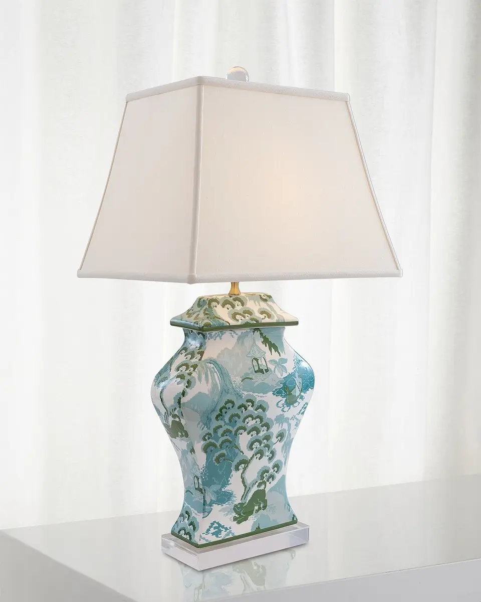 Port 68 Canton Celadon Lamp, 33"T | Image 1 Port 68 Canton Celadon Lamp, 33"T | Image 1