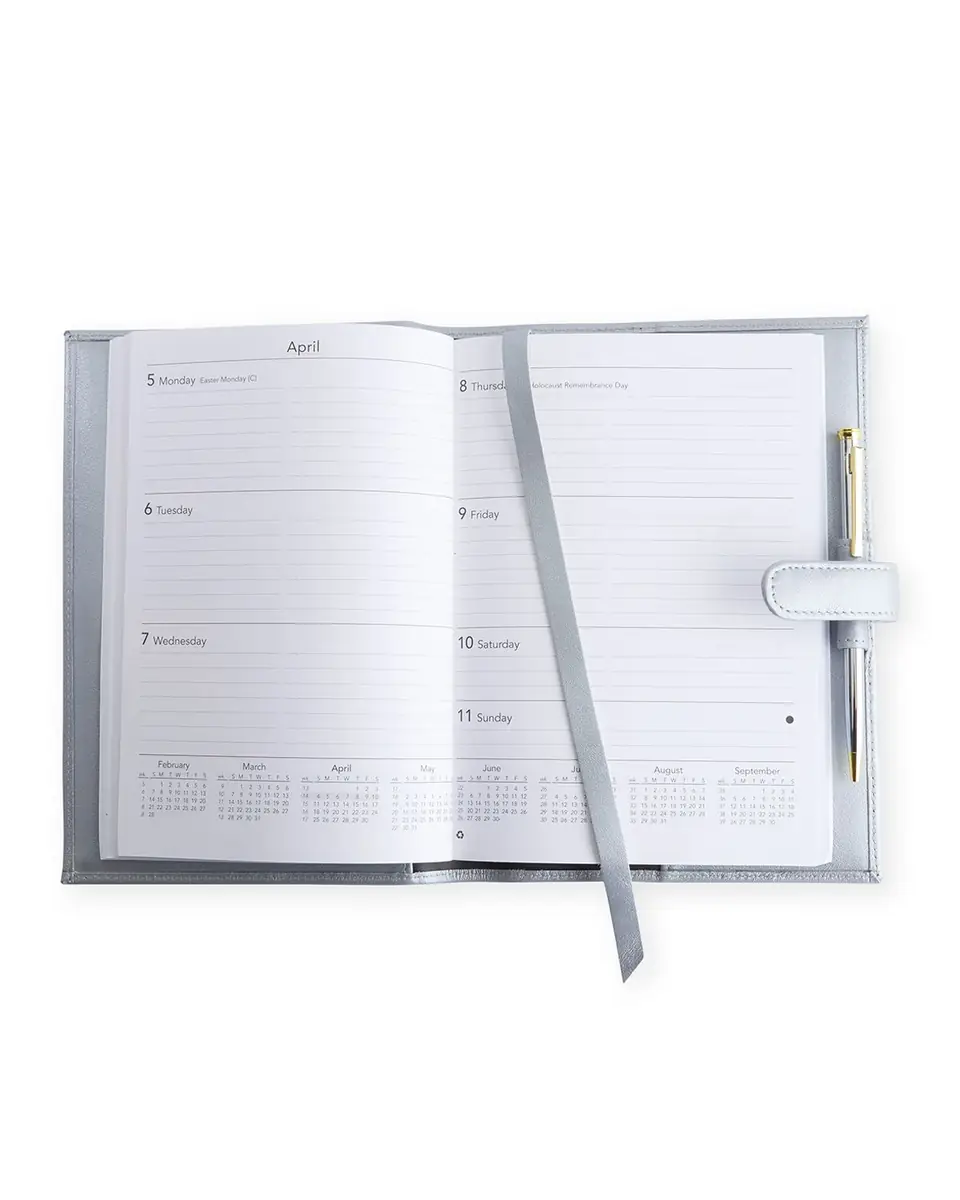 Royce New York Monogrammed Executive Weekly Leather Calendar Planner, Personalized | Thumbnail 2