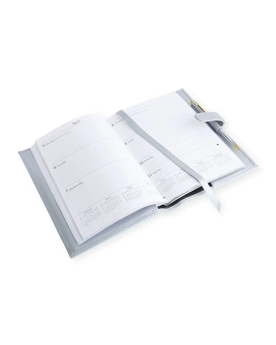 Royce New York Monogrammed Executive Weekly Leather Calendar Planner, Personalized | Thumbnail 3