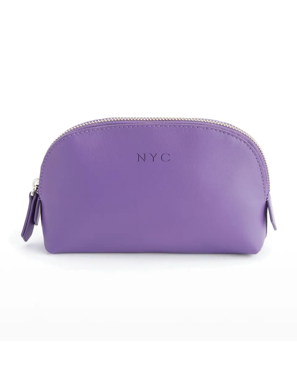 Royce New York Monogrammed Compact Leather Cosmetic Bag | Thumbnail 3