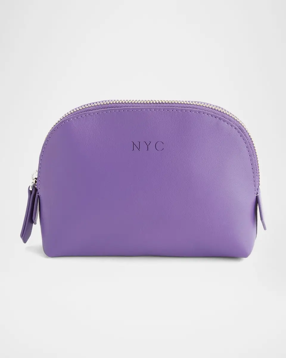 Royce New York Monogrammed Compact Leather Cosmetic Bag | Thumbnail 5