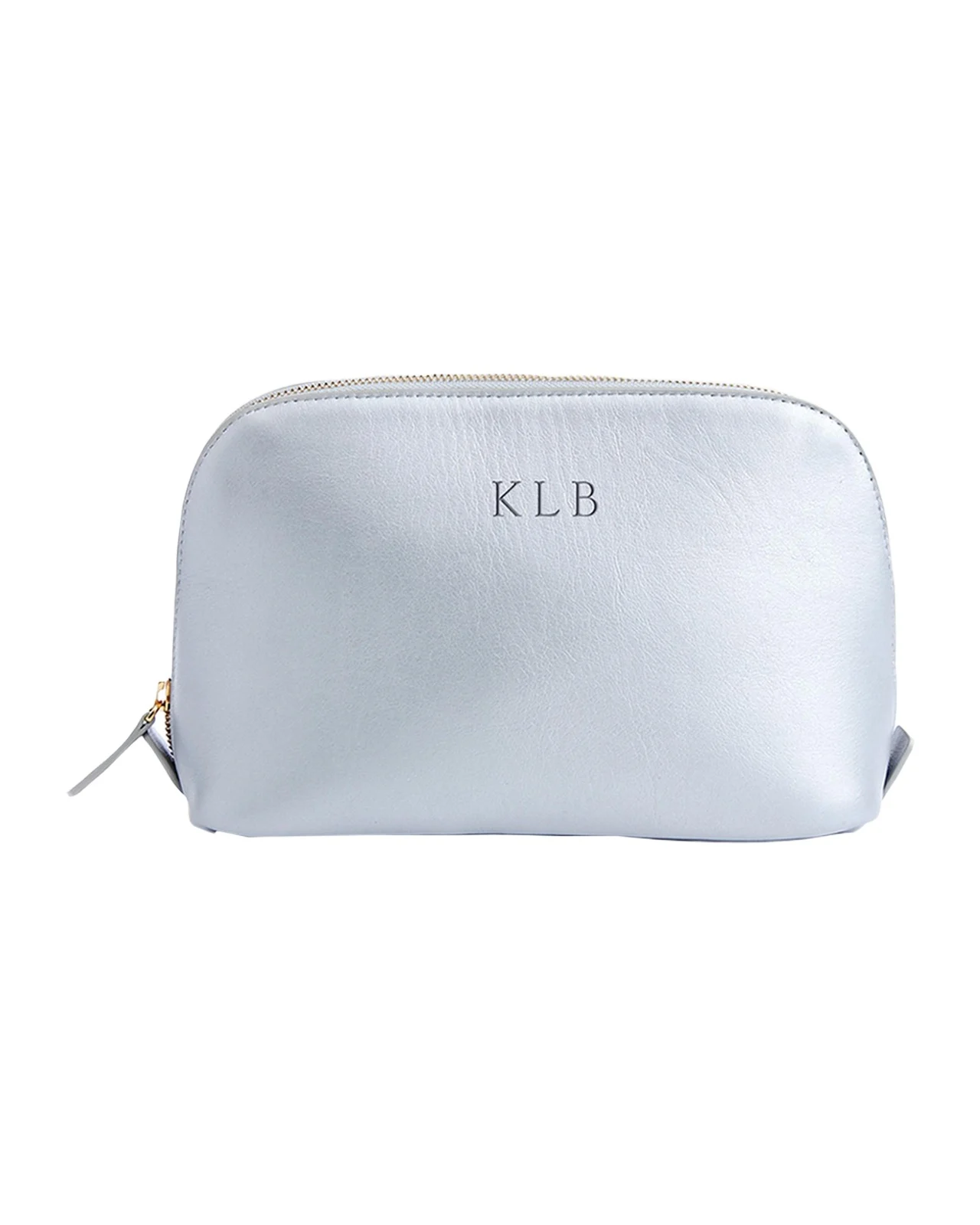 Monogrammed Large Leather Cosmetic Bag