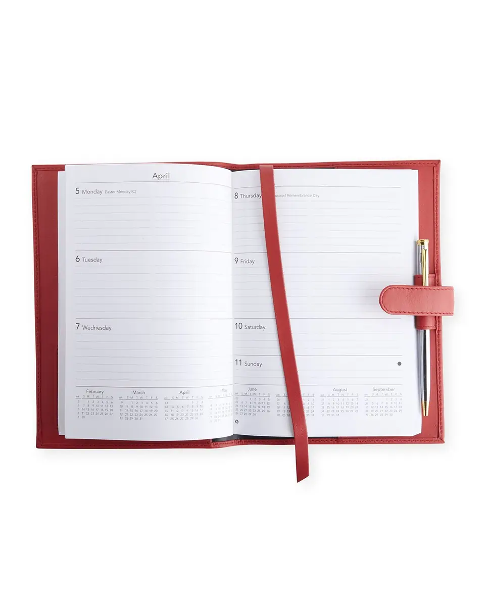 Royce New York Monogrammed Executive Weekly Leather Calendar Planner, Personalized | Thumbnail 2