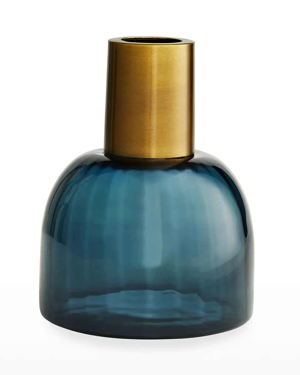 Arteriors Huff Optic Glass & Brass Vases, Set Of 2 | Thumbnail 4