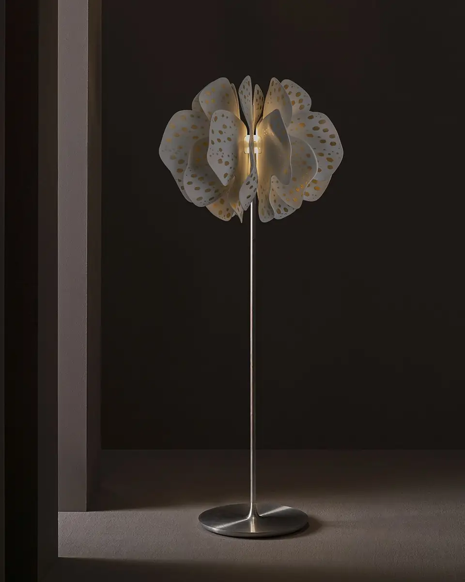 Lladro Nightbloom White Gold Floor Lamp | Thumbnail 2