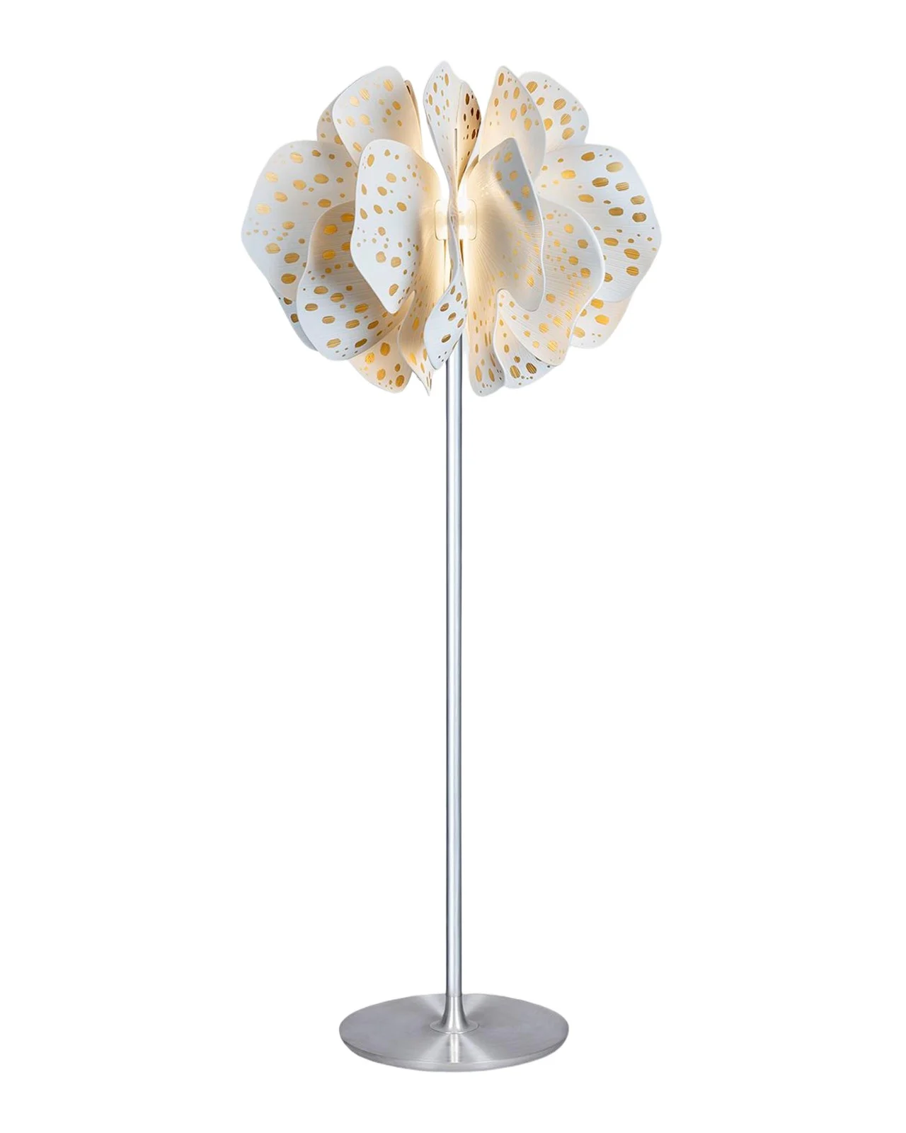 Lladro Nightbloom White Gold Floor Lamp