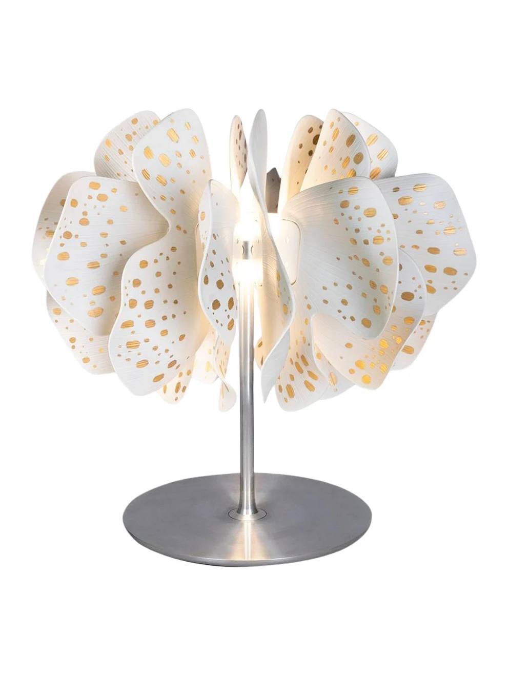 Lladro Nightbloom White Gold Table Lamp
