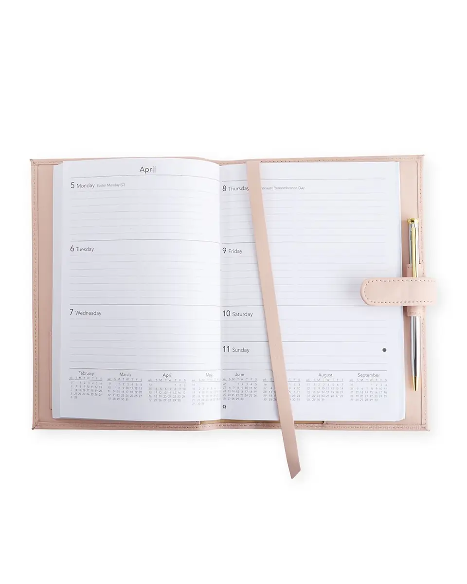 Royce New York Monogrammed Executive Weekly Leather Calendar Planner, Personalized | Thumbnail 2