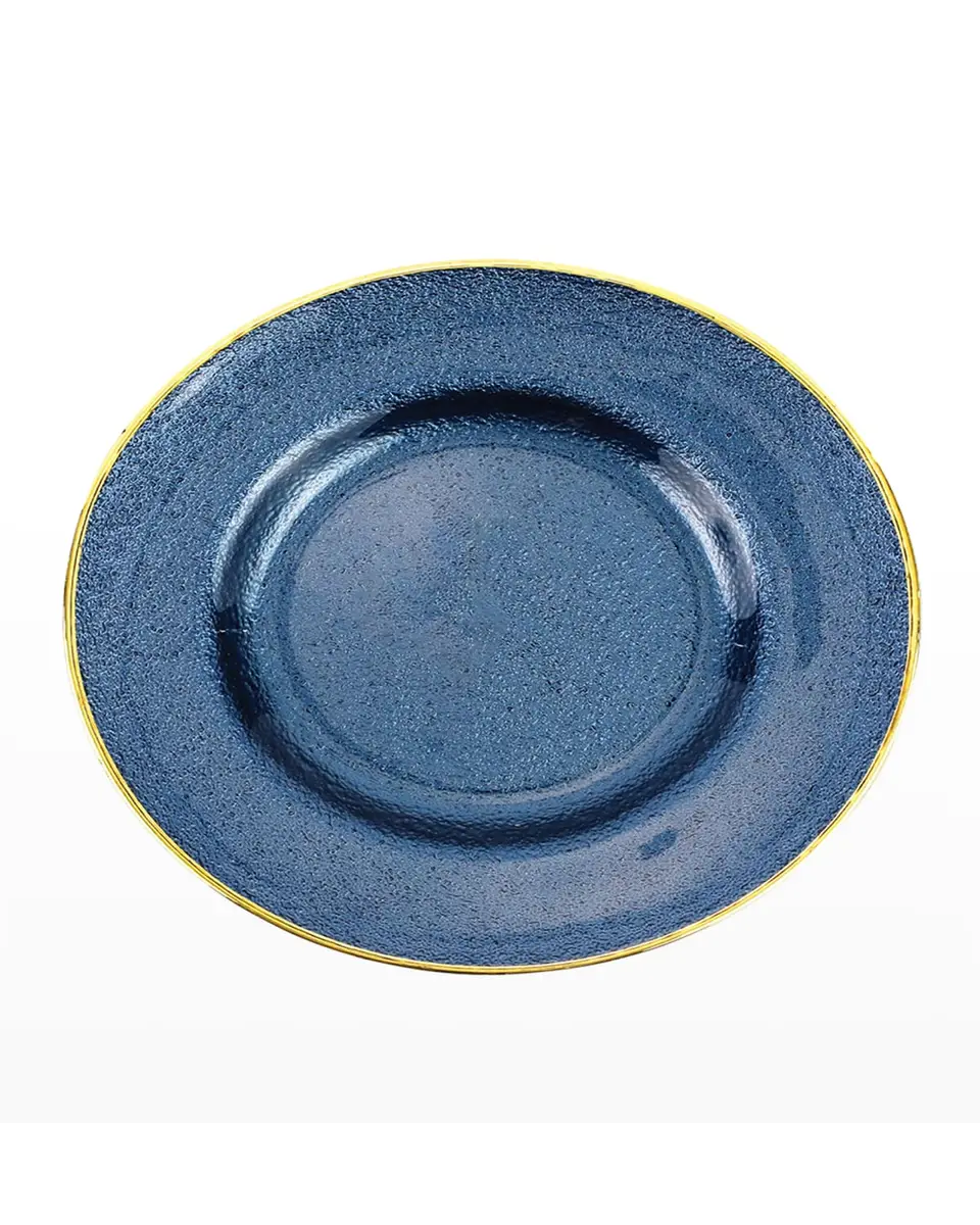 Vietri Metallic Glass Sapphire Salad Plate | Thumbnail 2 Vietri Metallic Glass Sapphire Salad Plate | Thumbnail 2