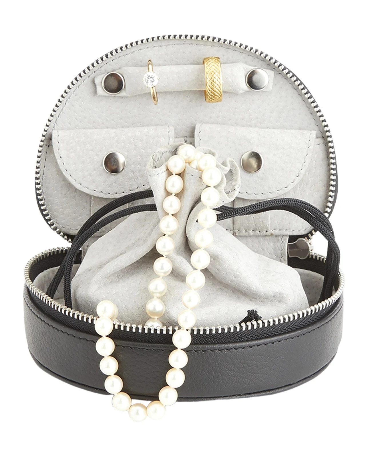 Personalized Leather Compact Jewelry Case Personalized Leather Compact Jewelry Case