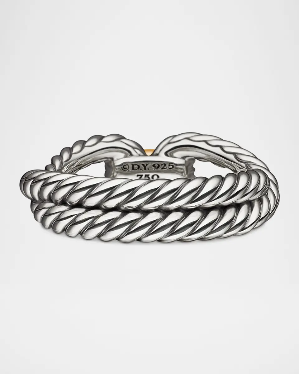 David Yurman Cable Loop Ring in Silver with 18K Gold, 8mm | Thumbnail 4 David Yurman Cable Loop Ring in Silver with 18K Gold, 8mm | Thumbnail 4