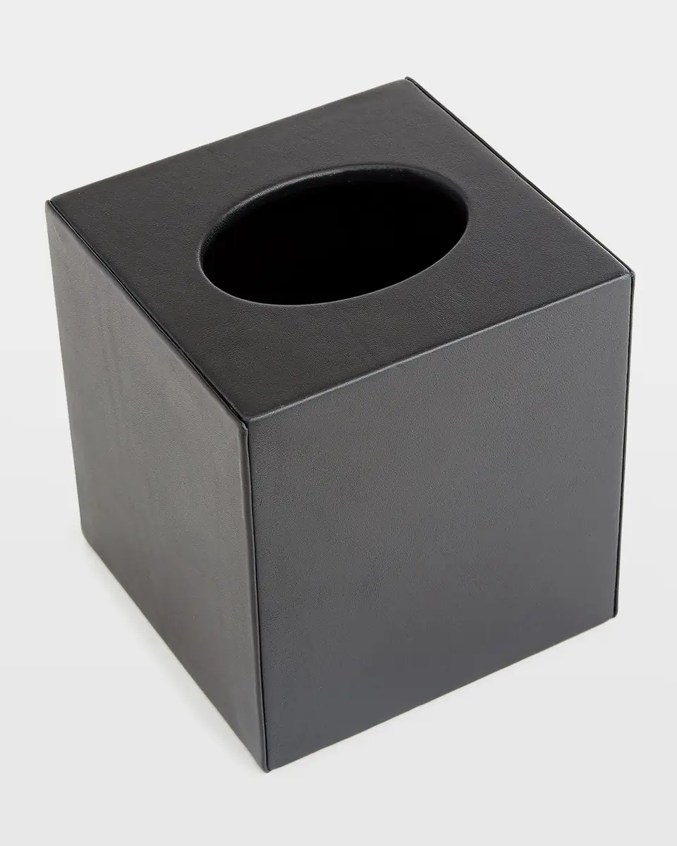 Royce New York Personalized Leather Tissue Box Cover | Thumbnail 2