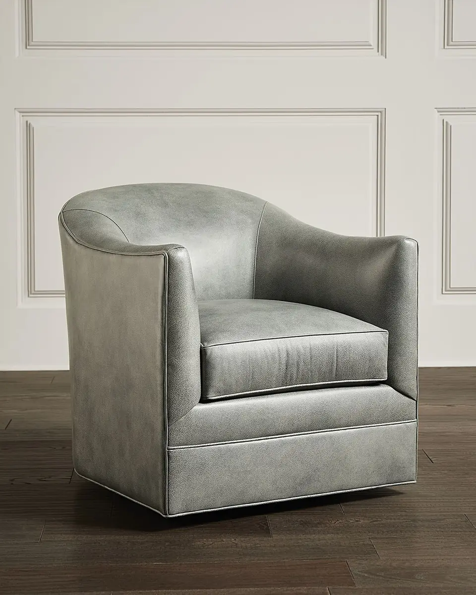 Hooker Furniture Gideon Leather Swivel Club Chair | Thumbnail 2