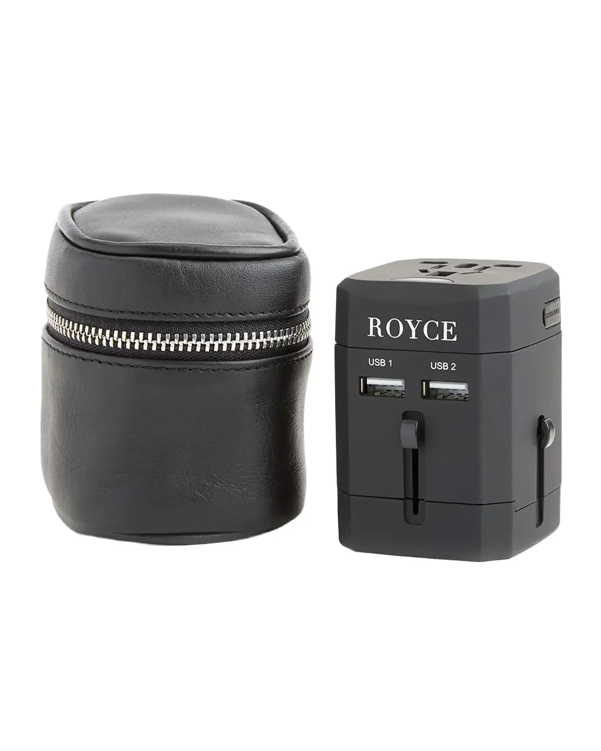 International Travel Adapter & Monogrammed Leather Case Set International Travel Adapter & Monogrammed Leather Case Set