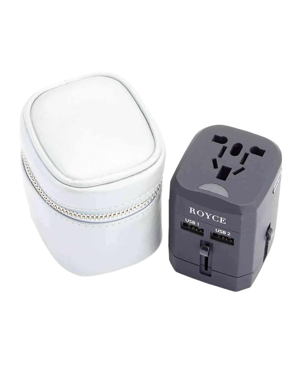 International Travel Adapter & Monogrammed Leather Case Set International Travel Adapter & Monogrammed Leather Case Set