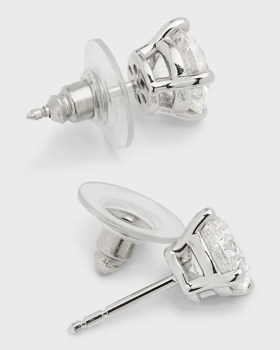 Neiman Marcus Lab Grown Diamonds Lab Grown Diamond 18K White Gold Round Stud Earrings | Thumbnail 3