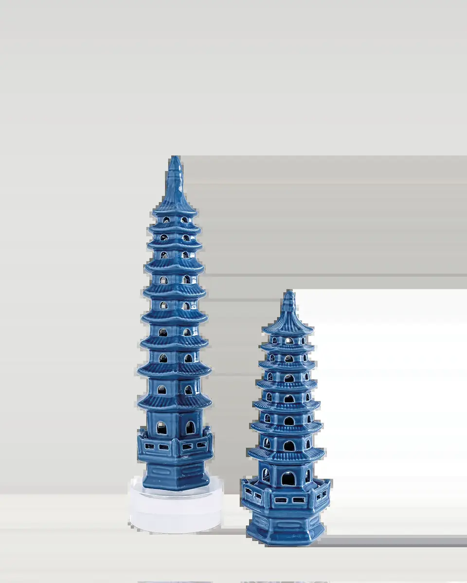 Port 68 Green Tall Pagoda Table Accents, Set of 2 | Thumbnail 2 Port 68 Green Tall Pagoda Table Accents, Set of 2 | Thumbnail 2