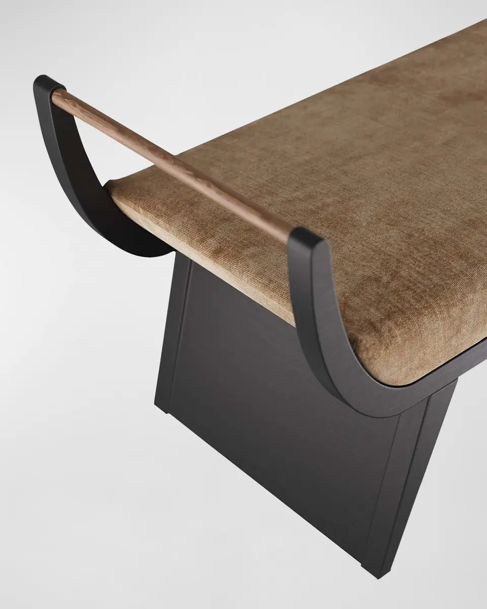 Arteriors Winston Velvet Bench, 47.5" | Thumbnail 5 Arteriors Winston Velvet Bench, 47.5" | Thumbnail 5
