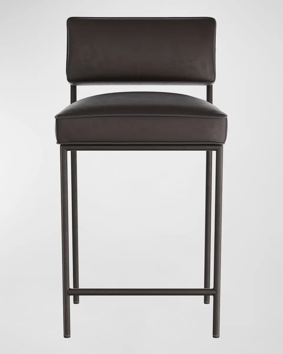 Arteriors Topanga Leather Counter Stool, 26.5" | Thumbnail 2