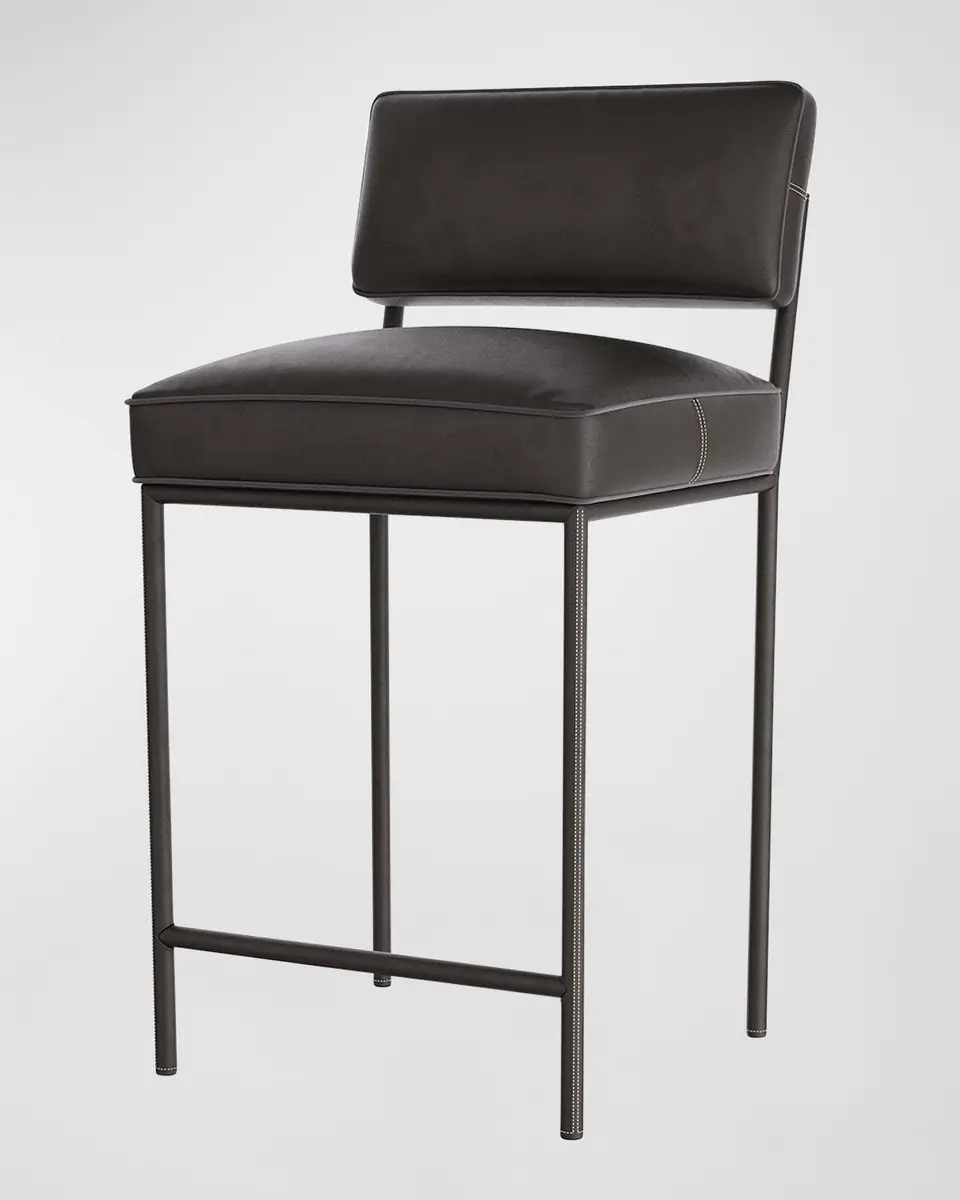 Arteriors Topanga Leather Counter Stool, 26.5" | Thumbnail 3