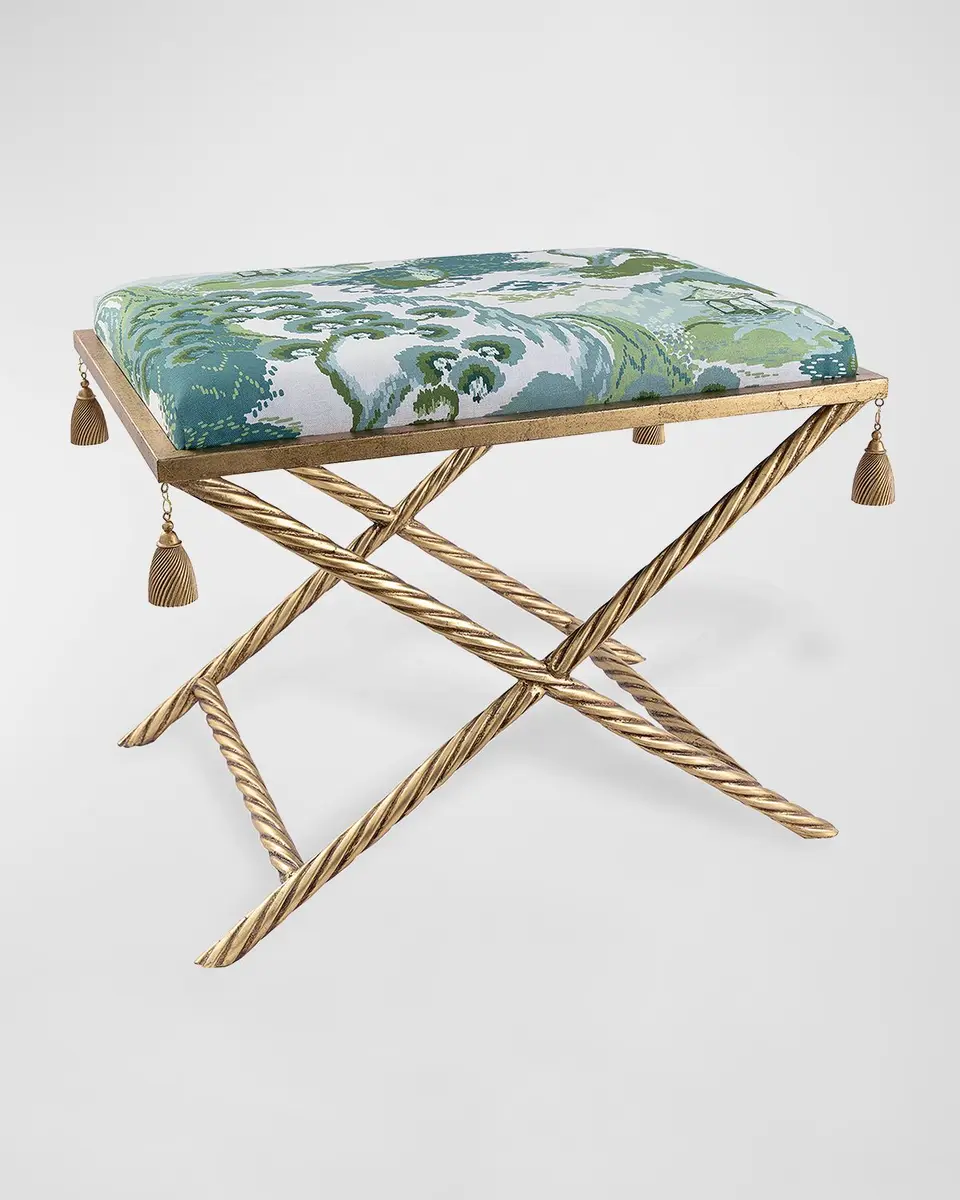 Port 68 Delfern Tasseled Gold Leaf Bench | Thumbnail 2 Port 68 Delfern Tasseled Gold Leaf Bench | Thumbnail 2