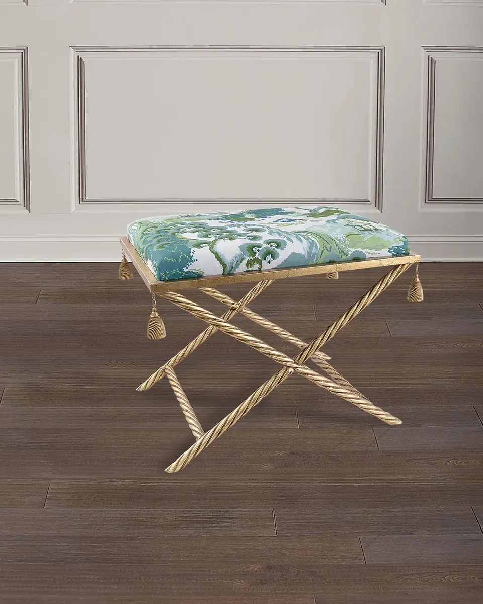 Port 68 Delfern Tasseled Gold Leaf Bench