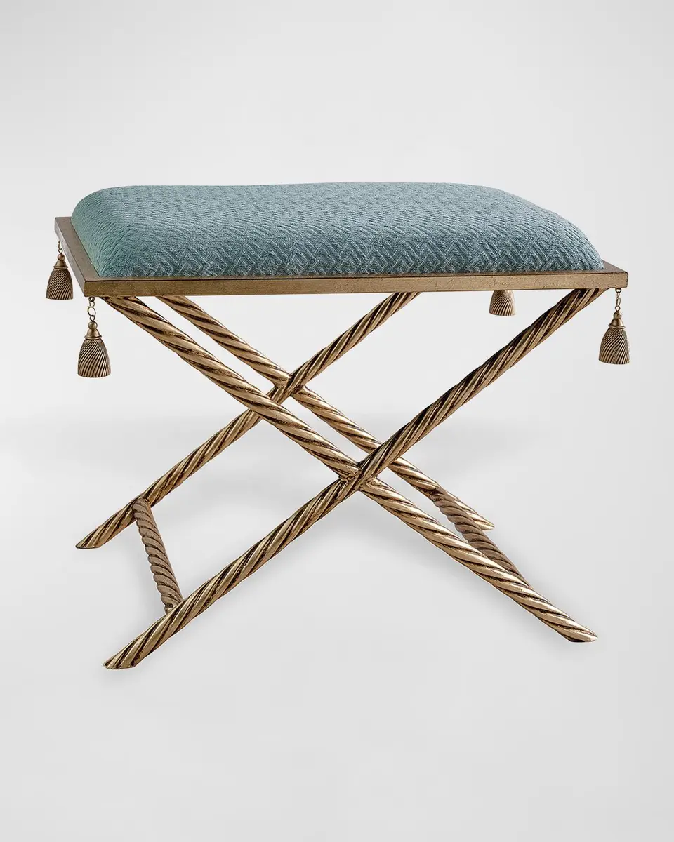 Port 68 Delfern Tasseled Gold Leaf Bench | Thumbnail 2 Port 68 Delfern Tasseled Gold Leaf Bench | Thumbnail 2