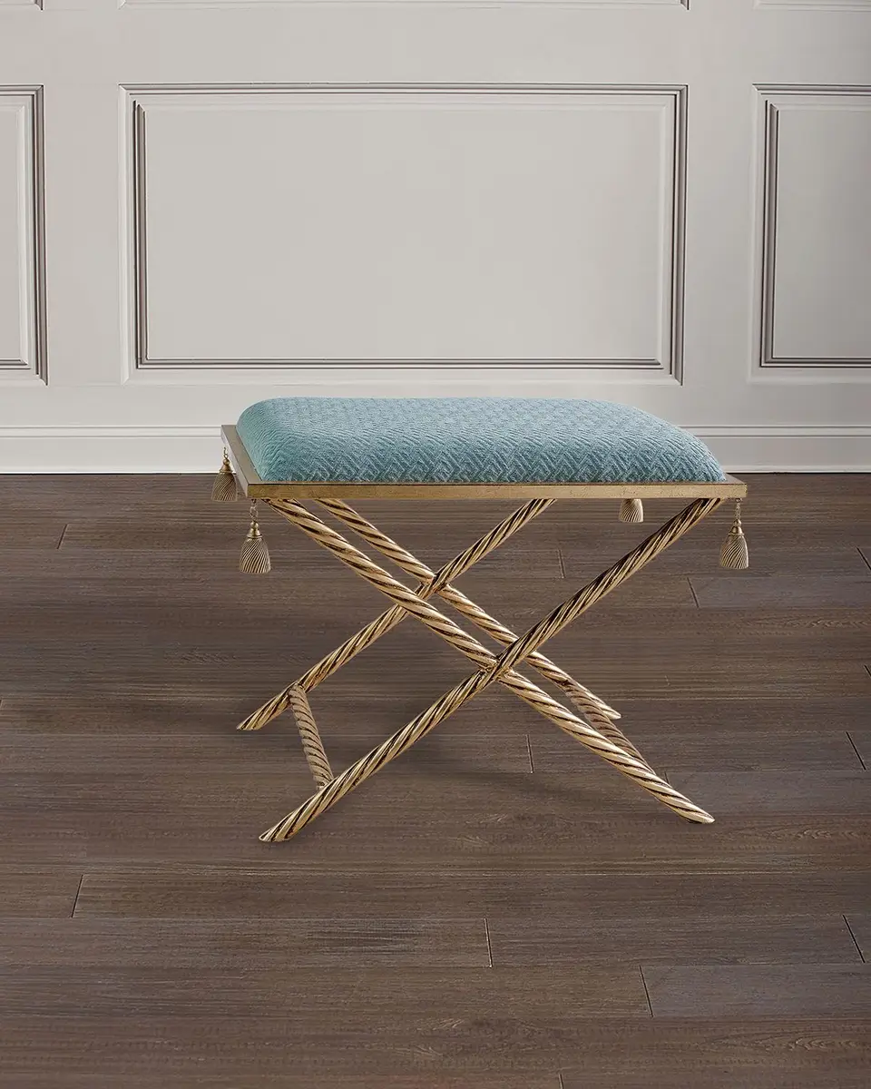 Port 68 Delfern Tasseled Gold Leaf Bench