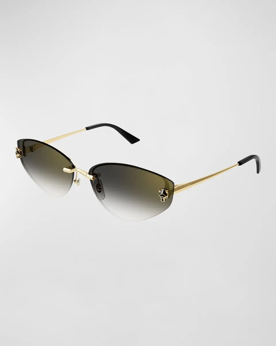 Cartier Panthère Rimless Metal Alloy Cat-Eye Sunglasses | Thumbnail 2