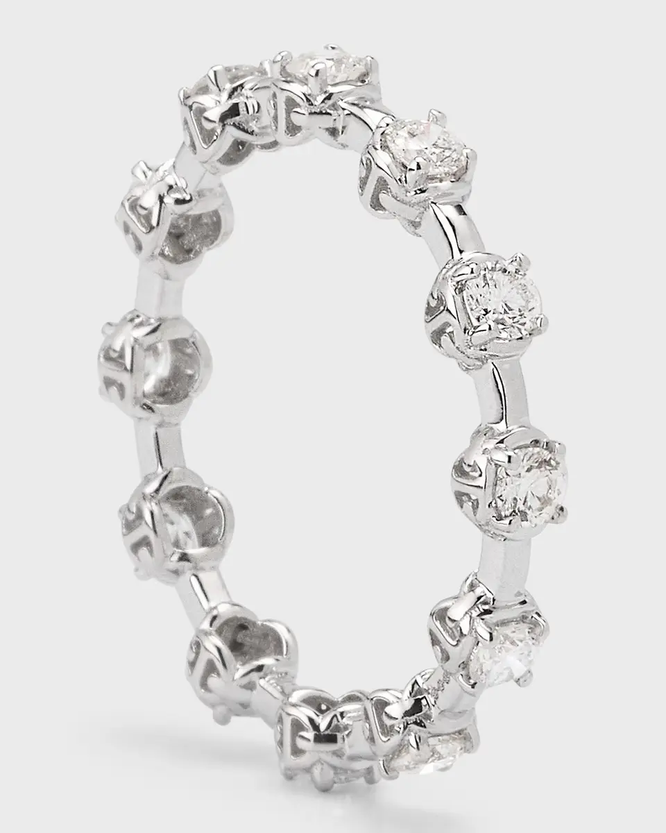 Hoorsenbuhs 18K White Gold Micro Tri-Link II Ring with Diamonds, Size 7 | Thumbnail 3