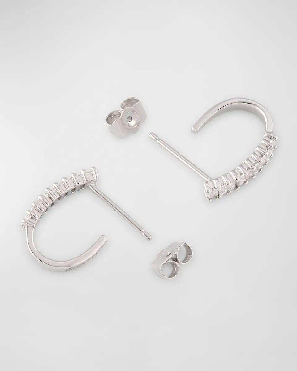 LANA 14K Gold Baguette Diamond Huggie Earrings, 0.5 tcw | Thumbnail 4