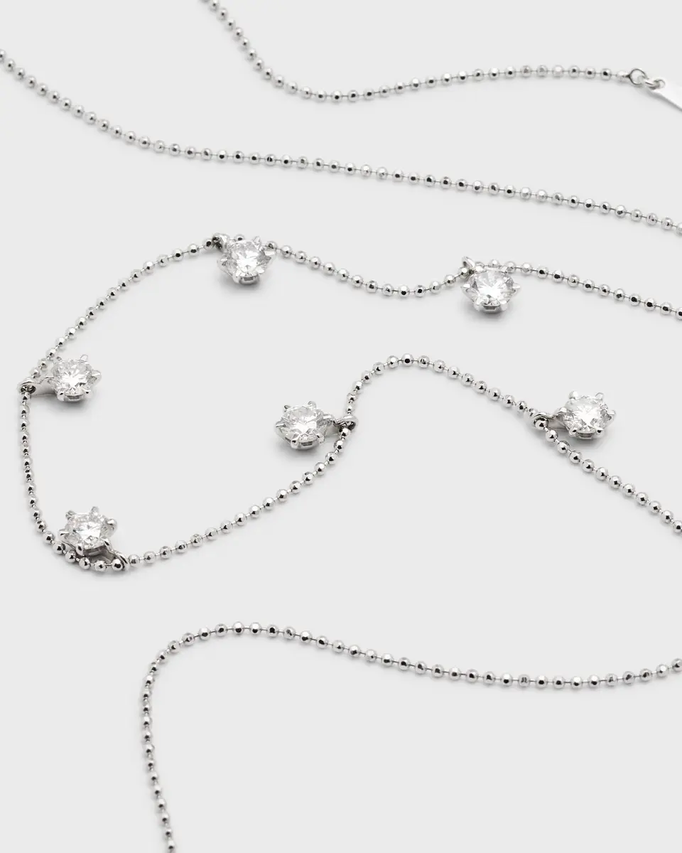Graziela Gems 18K Medium Gold Floating Diamond Necklace | Thumbnail 2